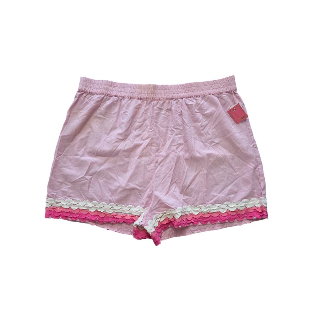 NWT Simply Southern Ric Rac Pink Cotton Shorts Size XL